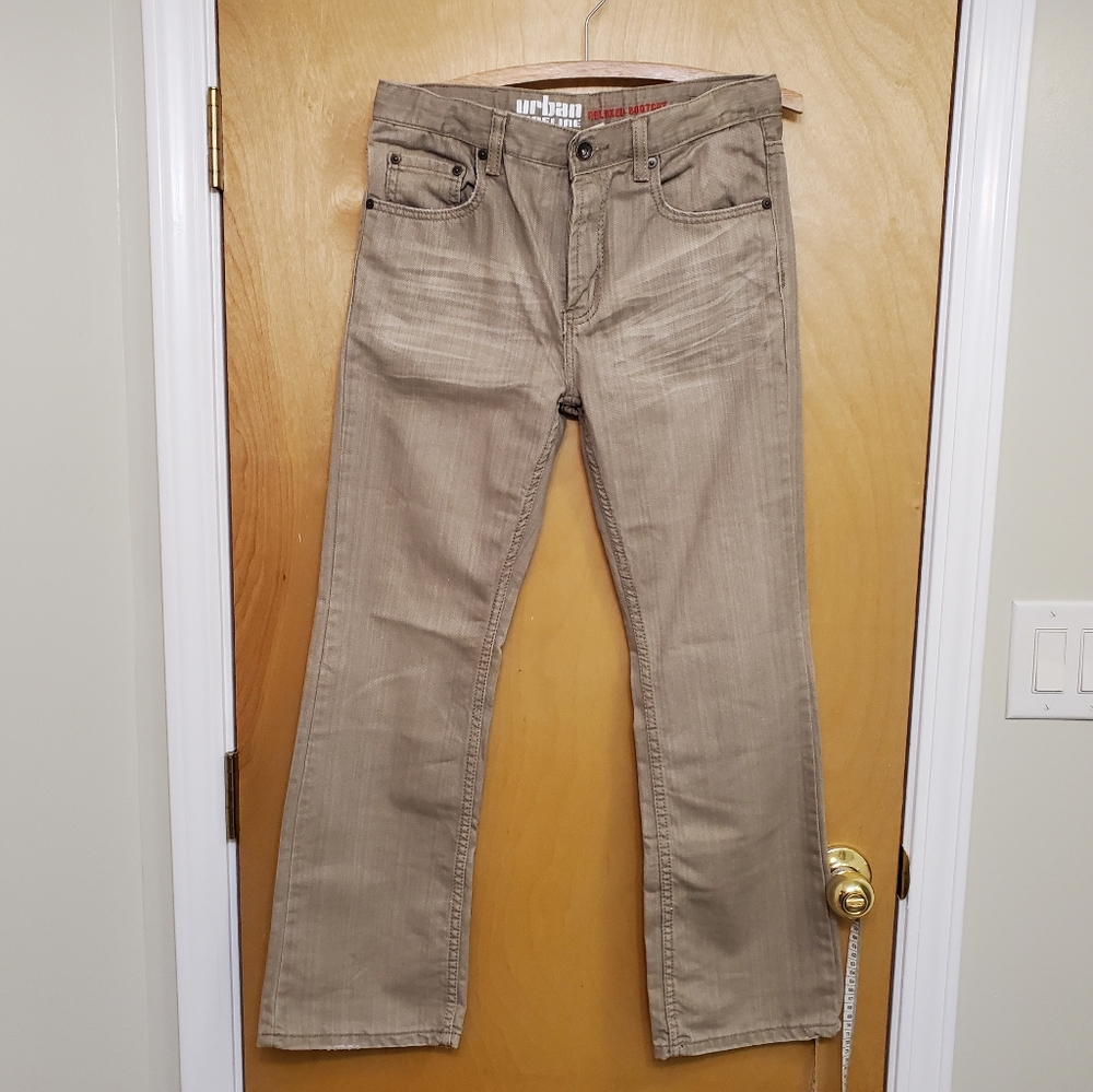 Urban Pipeline Relaxed Bootcut Tan Jeans